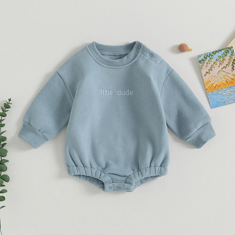 Fashion Newborn Baby Boys Sweatshirt Romper Casual Infant Long Sleeve Letter Embroidery Bodysuit Autumn Winter Jumpsuits Outfits