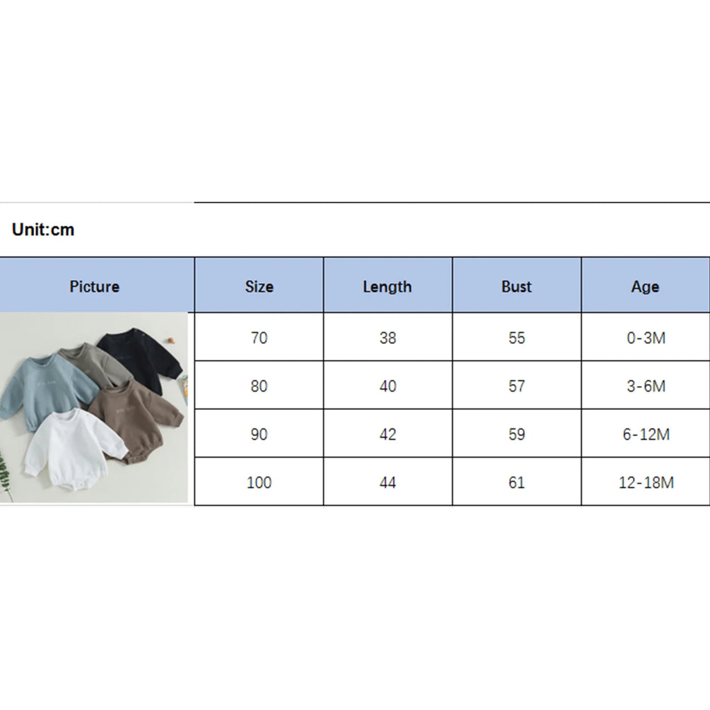 Fashion Newborn Baby Boys Sweatshirt Romper Casual Infant Long Sleeve Letter Embroidery Bodysuit Autumn Winter Jumpsuits Outfits