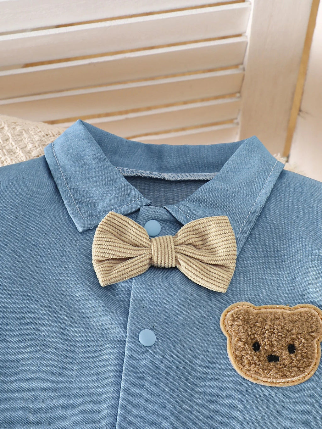 IURNXB Baby Boys 2Pcs Gentleman Outfits Infant Bear Print Short Sleeve Bodysuit & Suspender Shorts Set Casual Wear 1-18M