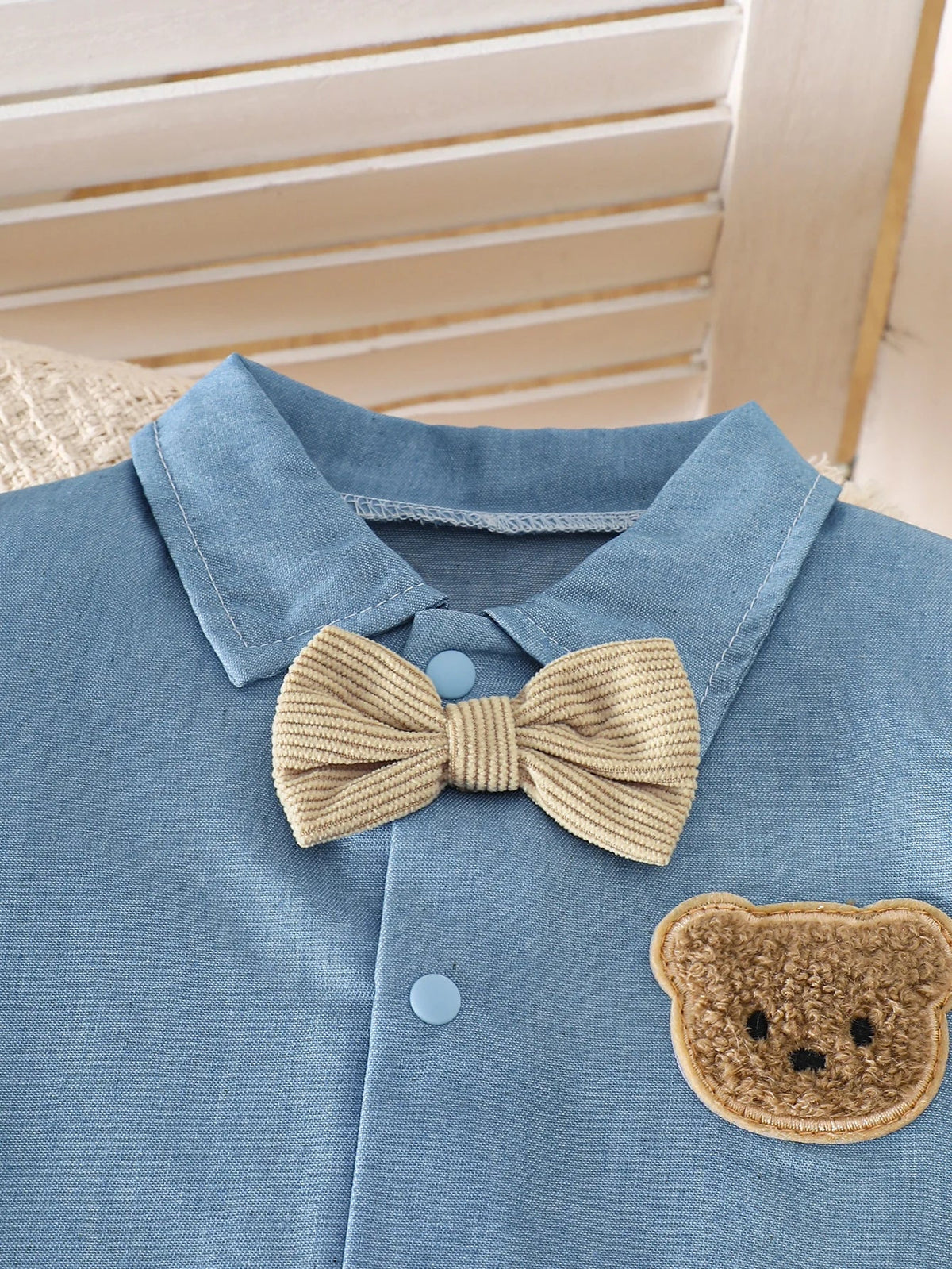 IURNXB Baby Boys 2Pcs Gentleman Outfits Infant Bear Print Short Sleeve Bodysuit & Suspender Shorts Set Casual Wear 1-18M
